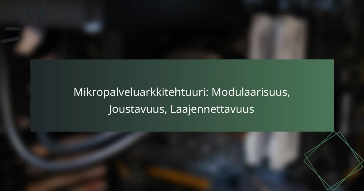 Mikropalveluarkkitehtuuri: Modulaarisuus, Joustavuus, Laajennettavuus