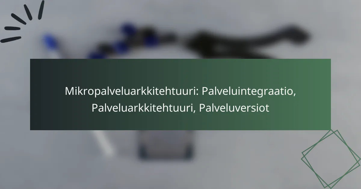 Mikropalveluarkkitehtuuri: Palveluintegraatio, Palveluarkkitehtuuri, Palveluversiot