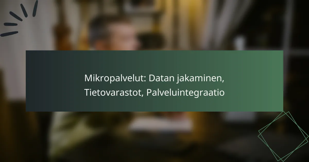 Mikropalvelut: Datan jakaminen, Tietovarastot, Palveluintegraatio