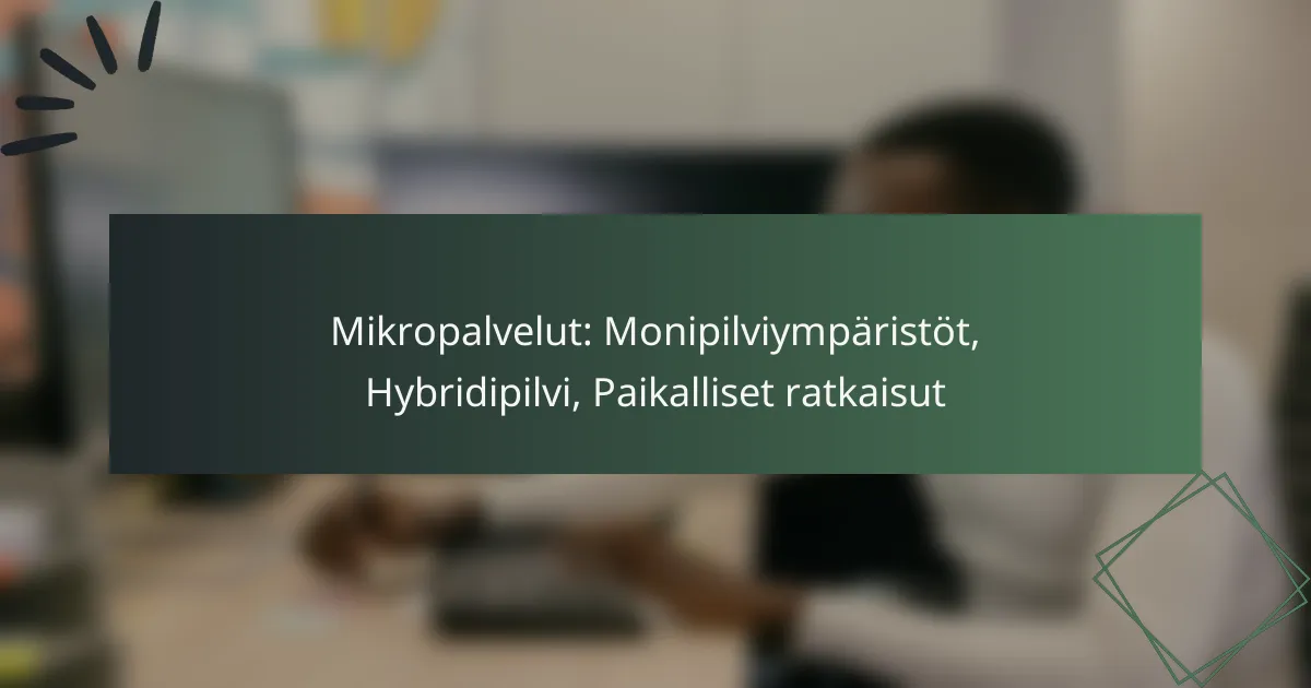Mikropalvelut: Monipilviympäristöt, Hybridipilvi, Paikalliset ratkaisut