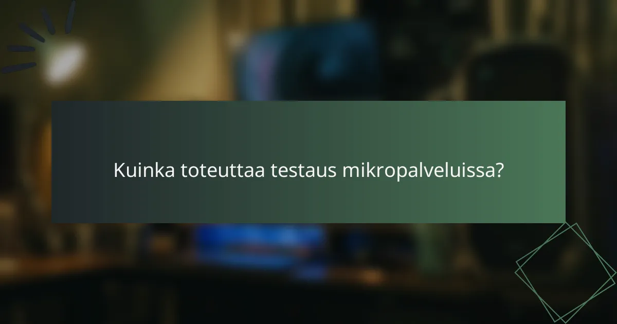 Kuinka toteuttaa testaus mikropalveluissa?